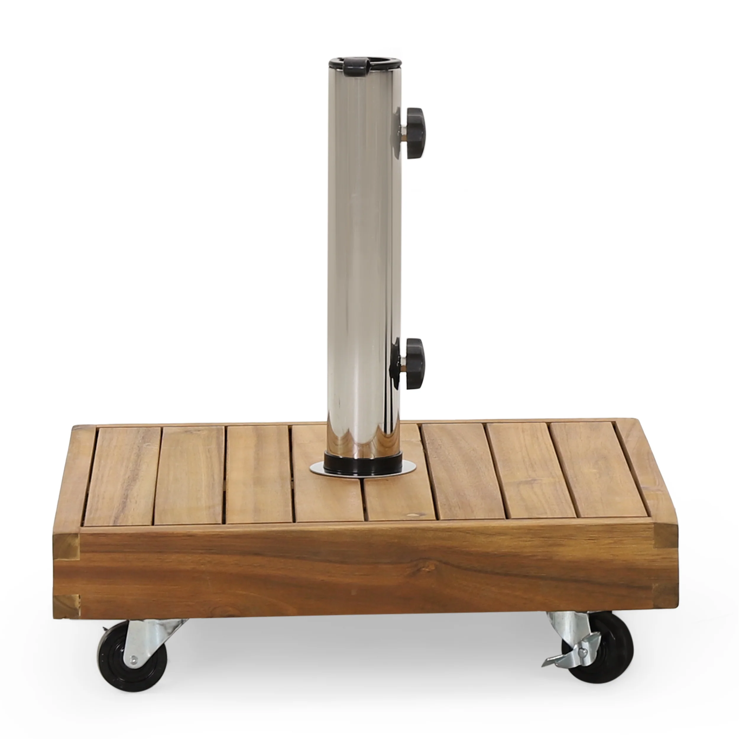 Wood Outdoor Square Umbrella Base with Casters - Image 5
