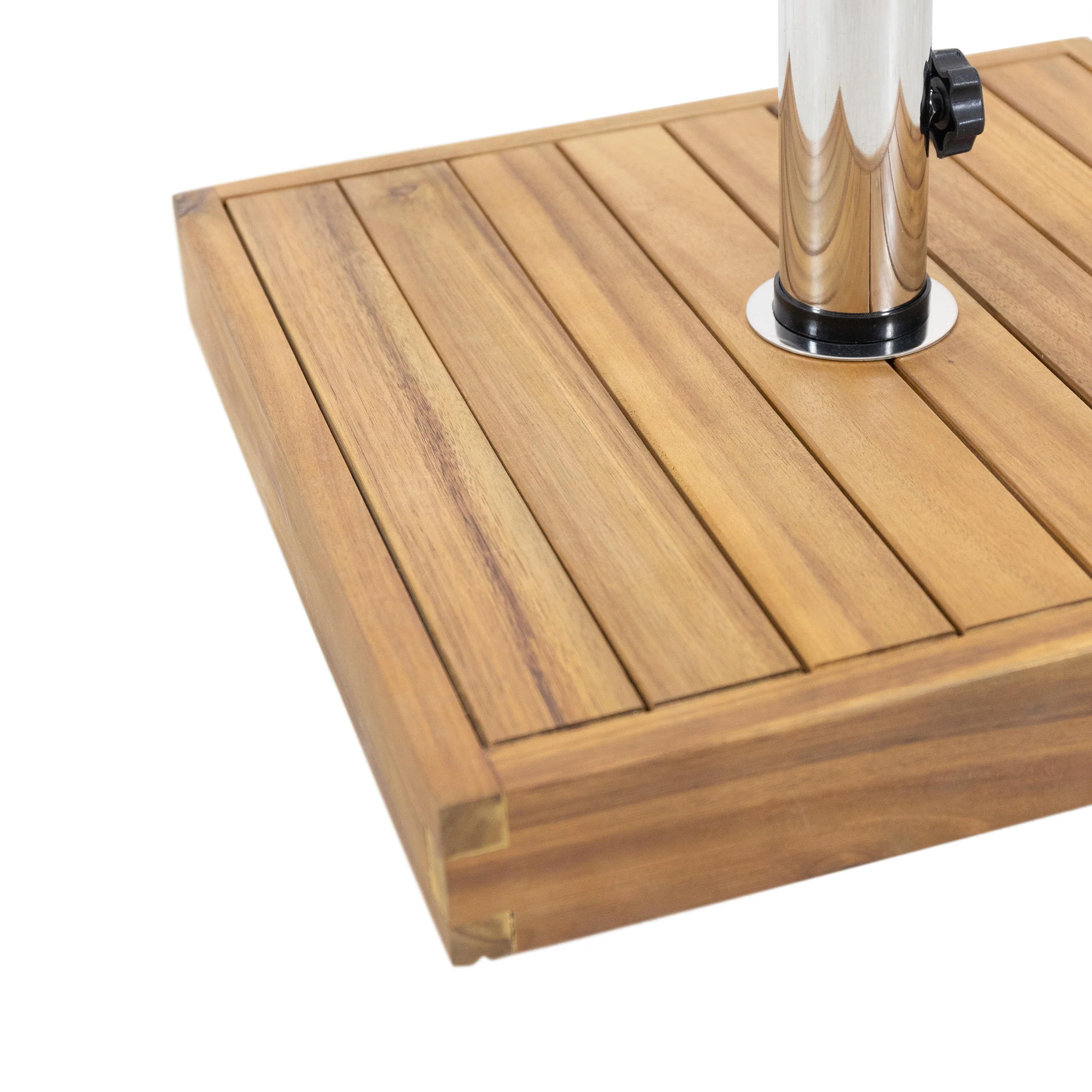 Wood Outdoor Square Umbrella Base with Casters - Image 7