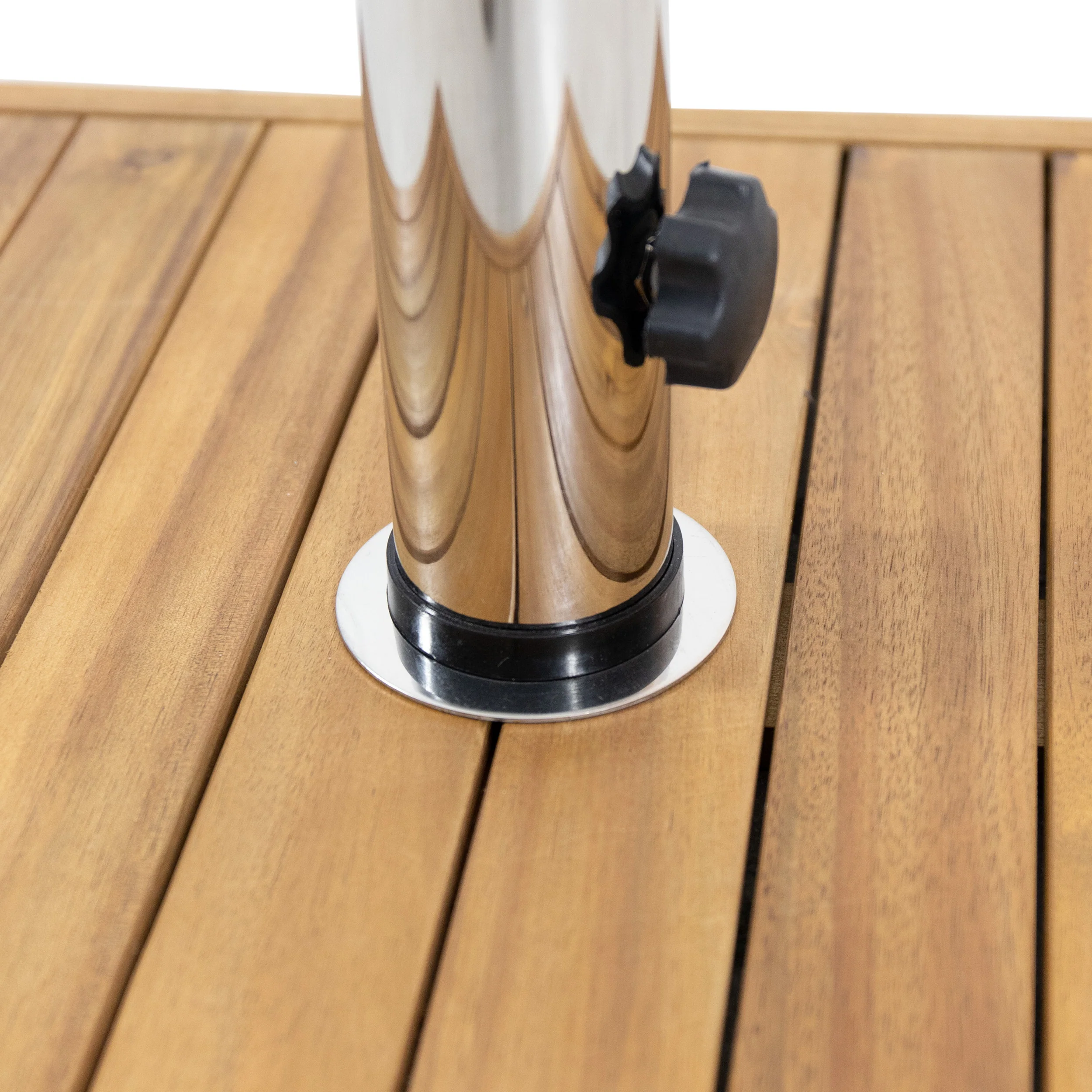 Wood Outdoor Square Umbrella Base with Casters - Image 8