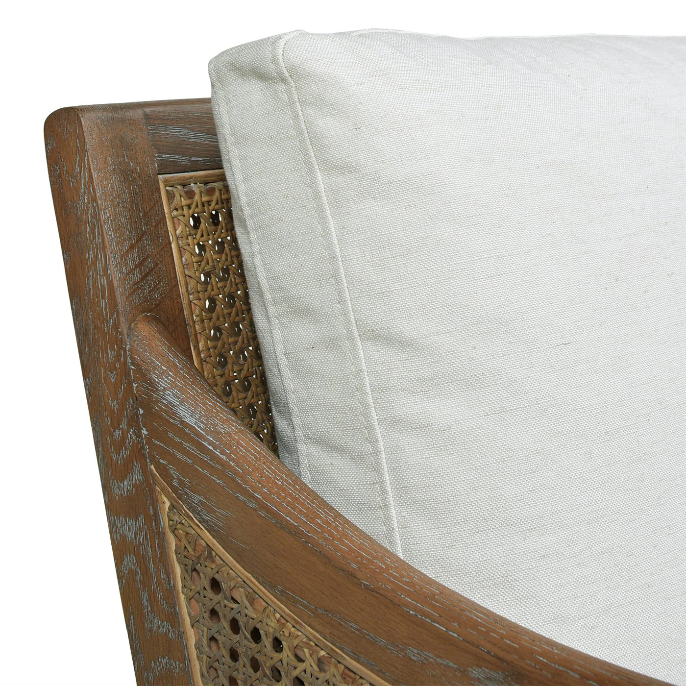 Wood & Rattan Accent Chair with Removable Cushion - Image 10