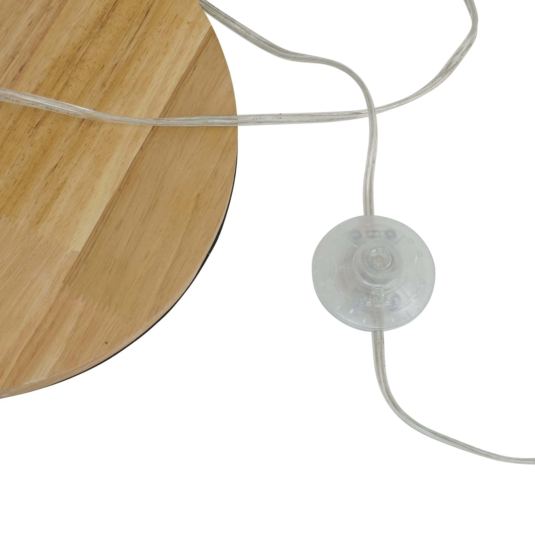 Wooden Floor Lamp with Open Weave Linen Shade - Image 5