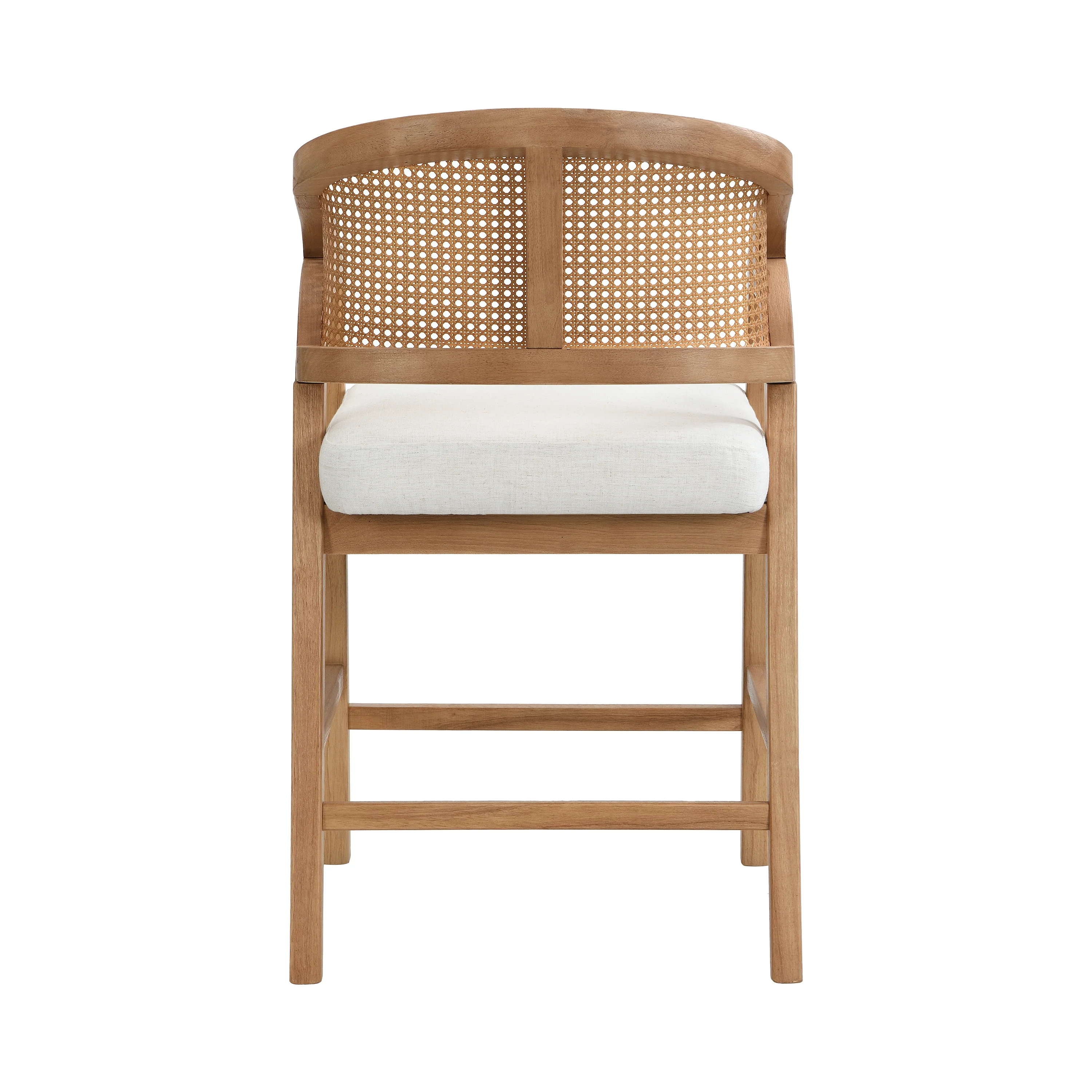 Wooden Frame Counter Stool with Rattan Back, Set of 2 - Image 16
