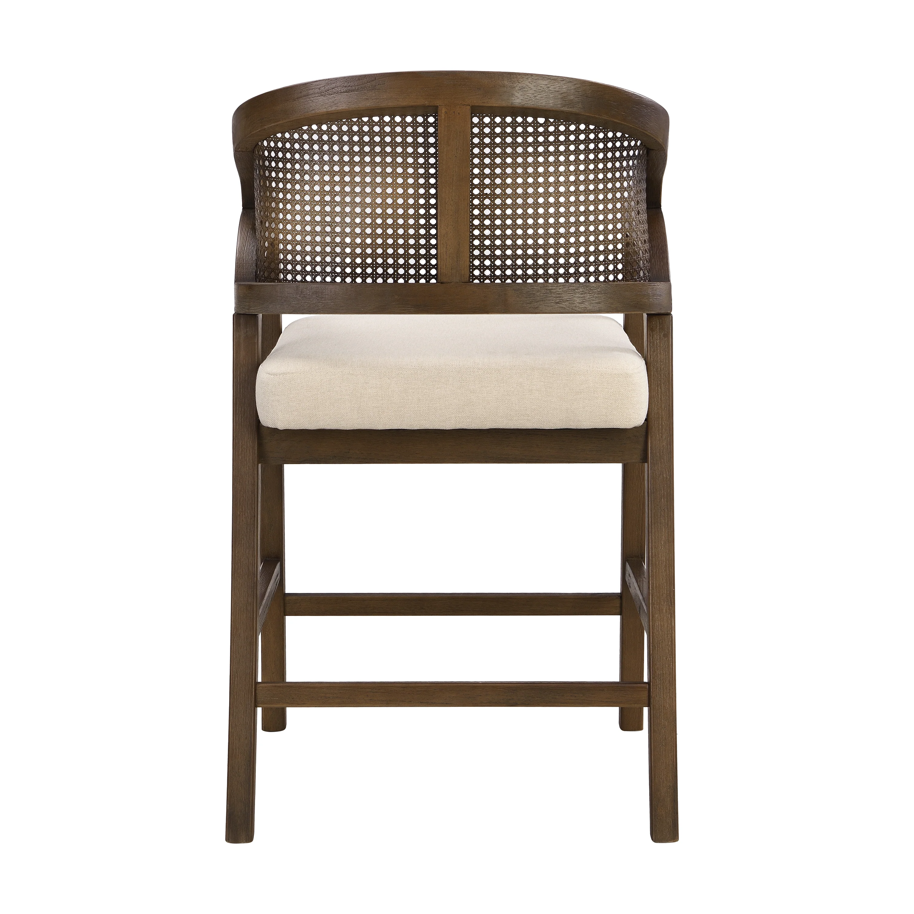 Wooden Frame Counter Stool with Rattan Back, Set of 2 - Image 27