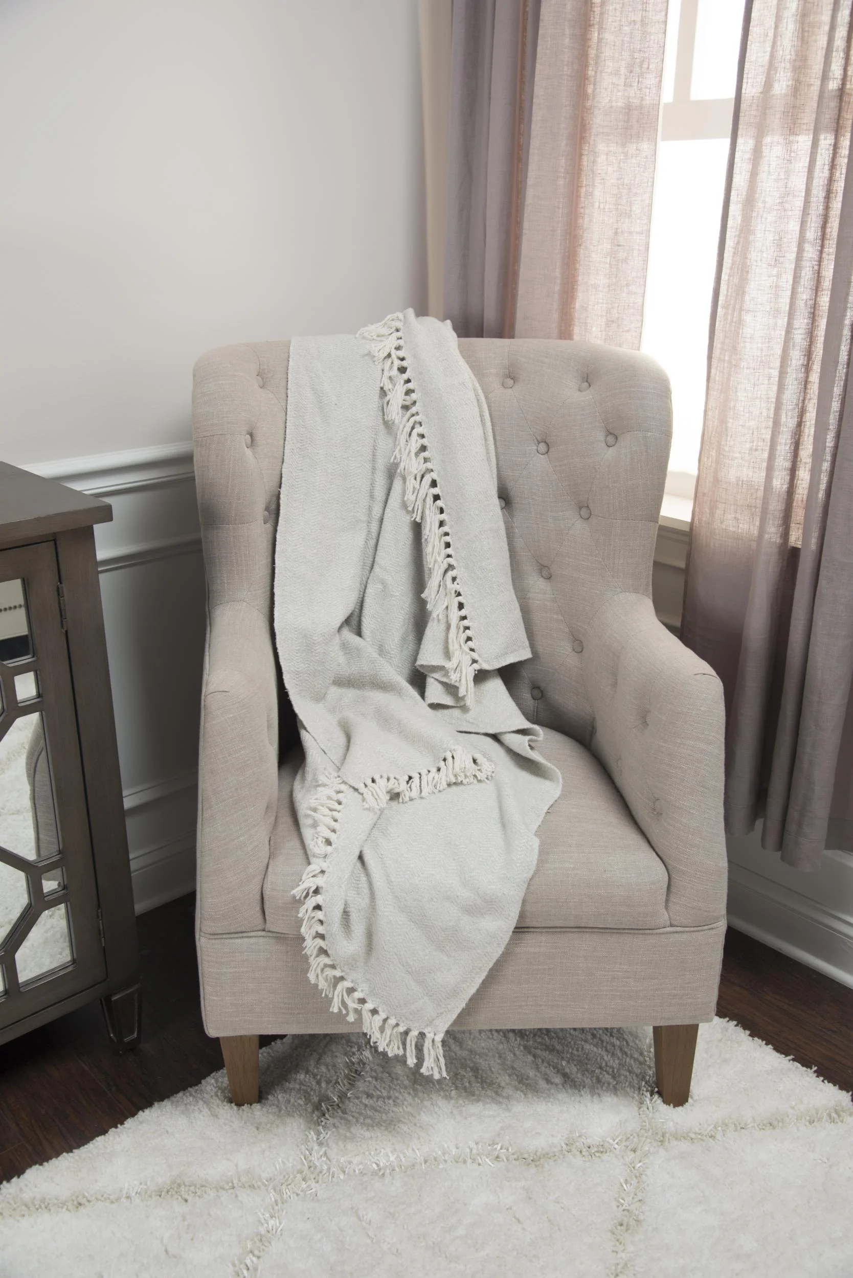 Woven Chevron 100% Cotton Throw - Image 9