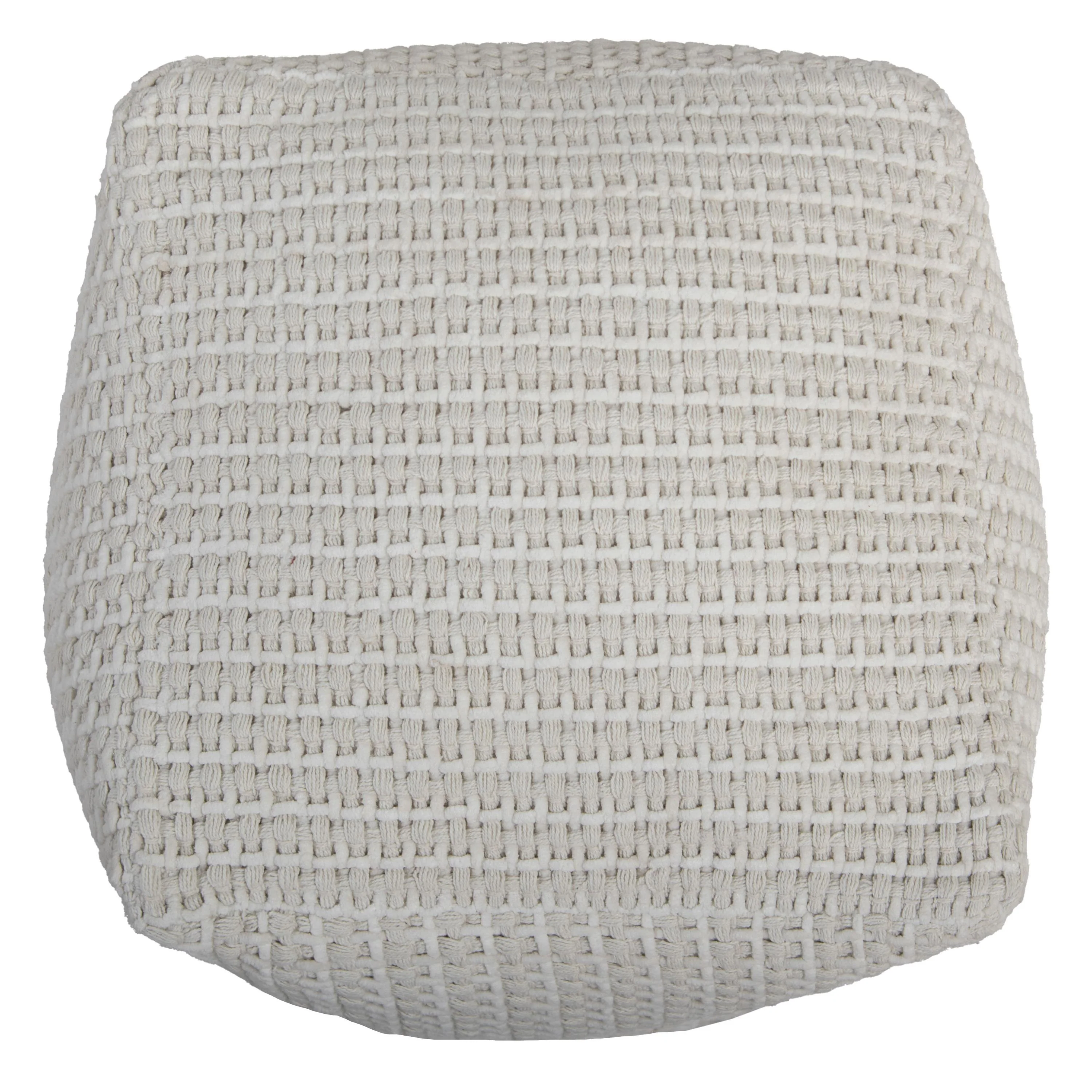 Woven Waffle Decorative Pouf - Image 2