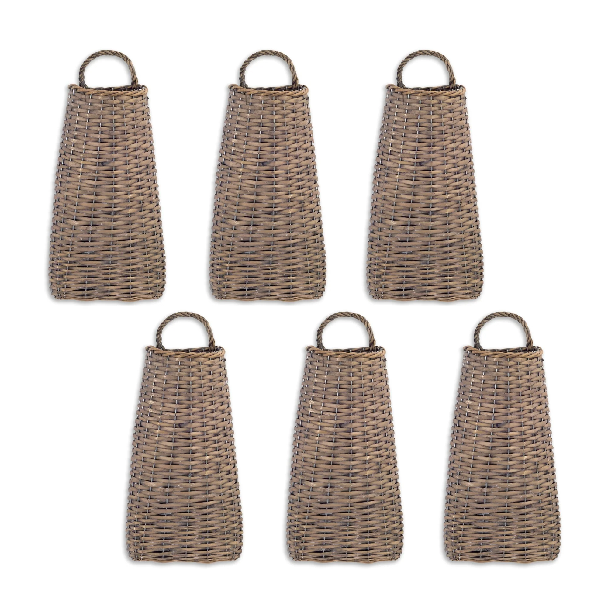 Woven Willow 7" Wall Basket, Set of 6 - Image 2