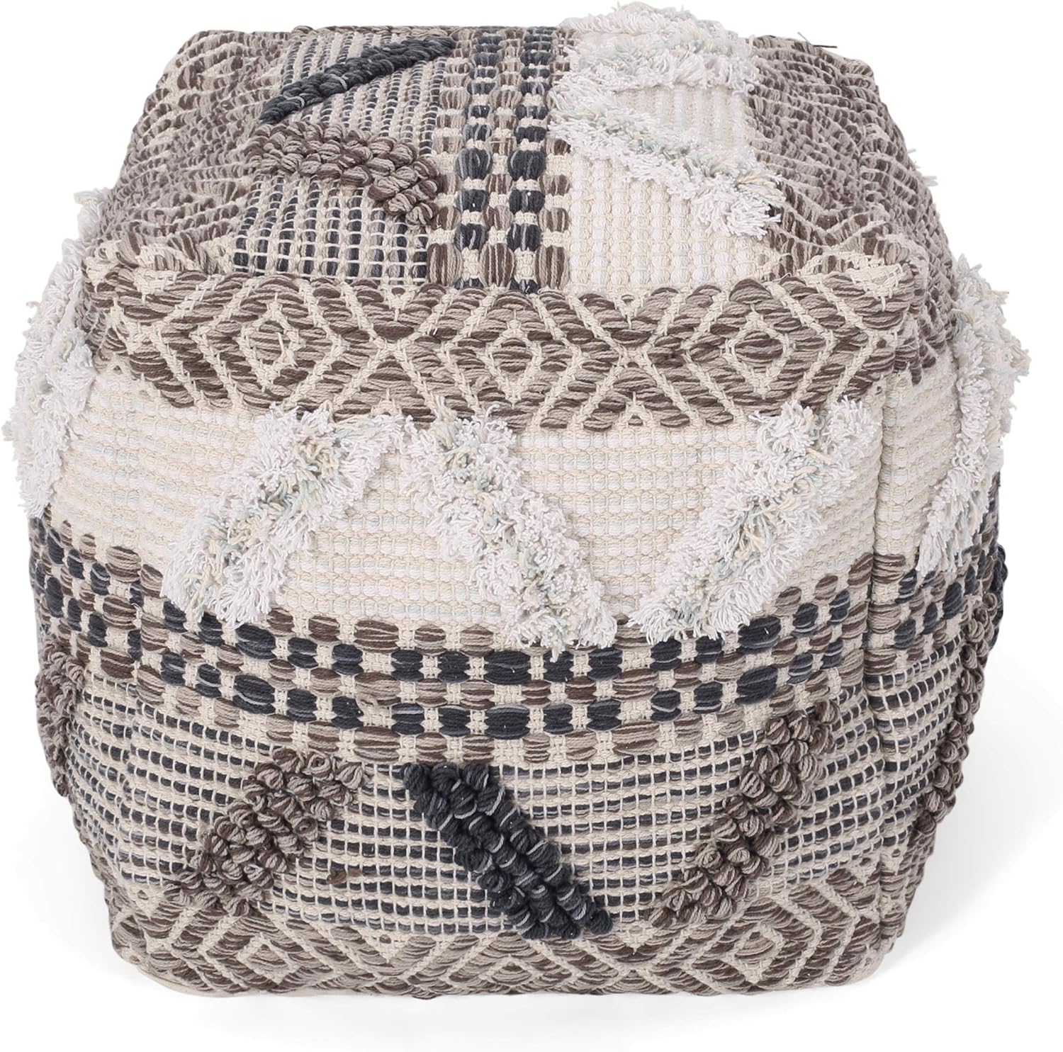 Woven Wool Pouf - Image 7