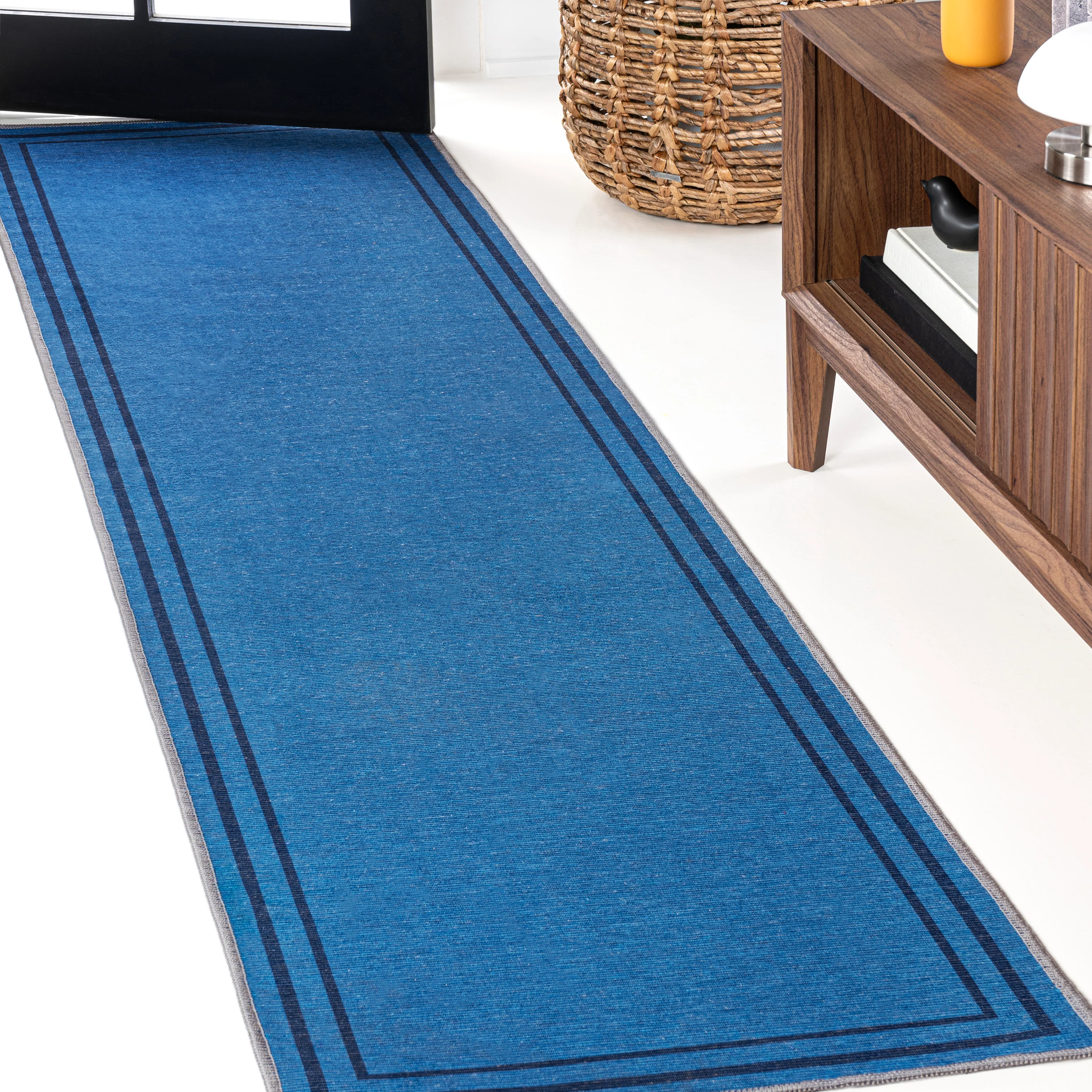 Sloane Classic 2-Stripe Border Washable Area Rug - Image 6