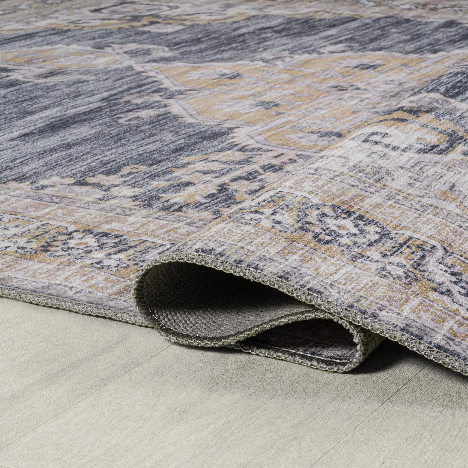 Wincer Chenille Cottage Medallion Machine-Washable Area Rug - Image 15