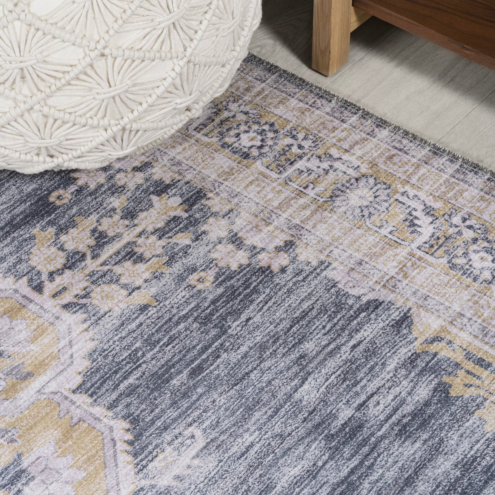 Wincer Chenille Cottage Medallion Machine-Washable Area Rug - Image 19
