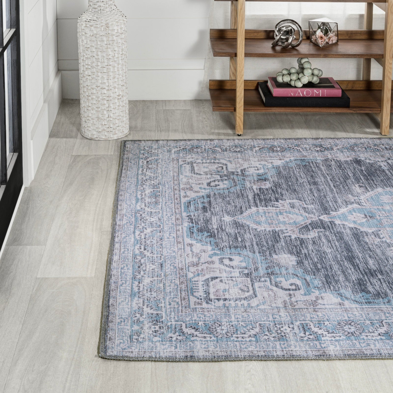 Wincer Chenille Cottage Medallion Machine-Washable Area Rug - Image 25