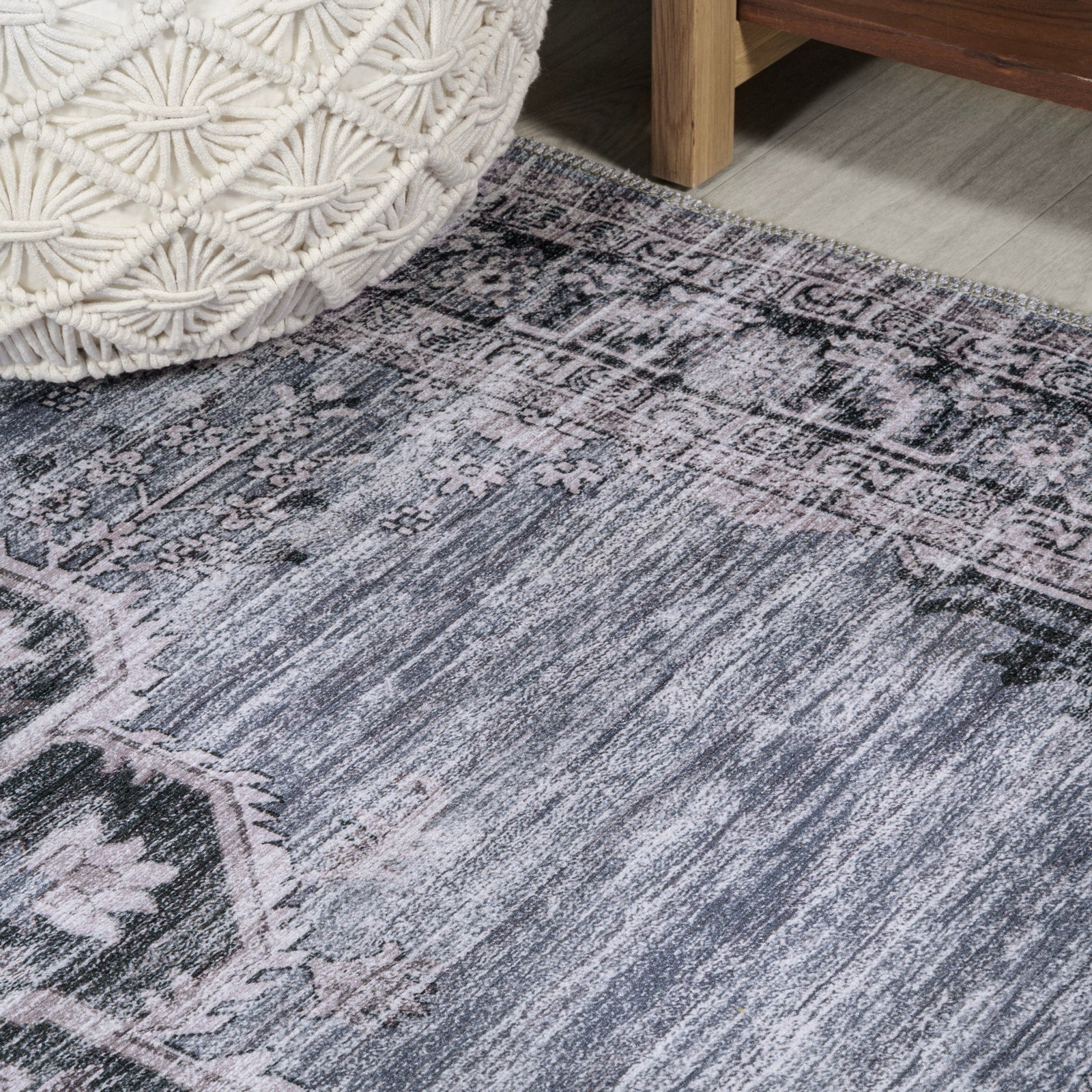 Wincer Chenille Cottage Medallion Machine-Washable Area Rug - Image 29