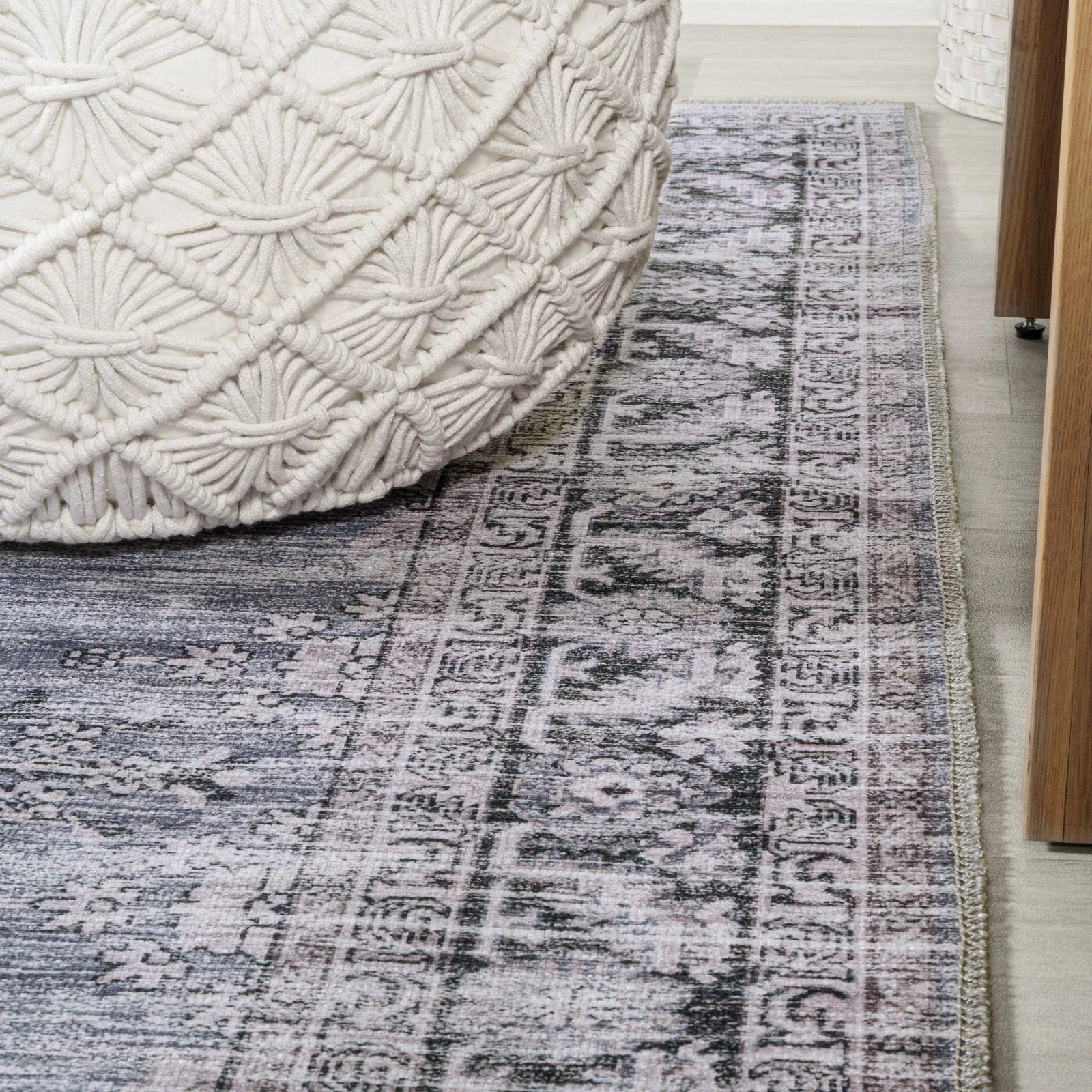 Wincer Chenille Cottage Medallion Machine-Washable Area Rug - Image 30
