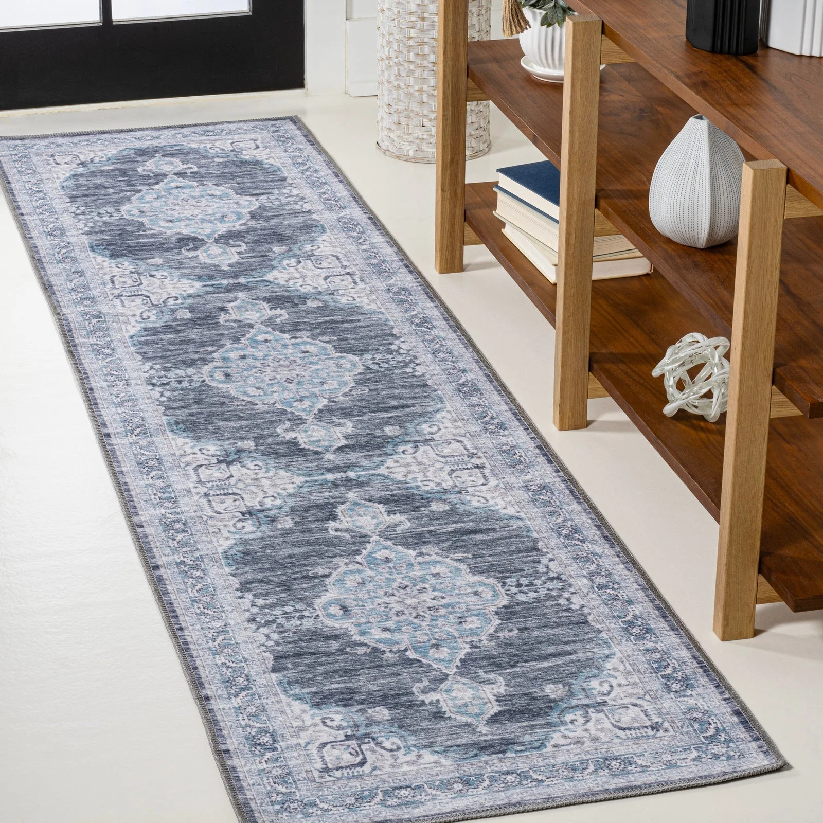 Wincer Chenille Cottage Medallion Machine-Washable Area Rug - Image 33