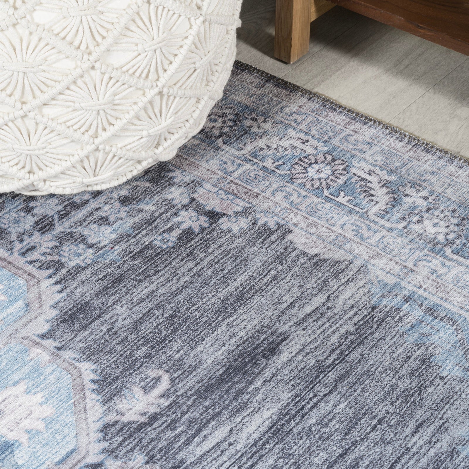 Wincer Chenille Cottage Medallion Machine-Washable Area Rug - Image 34