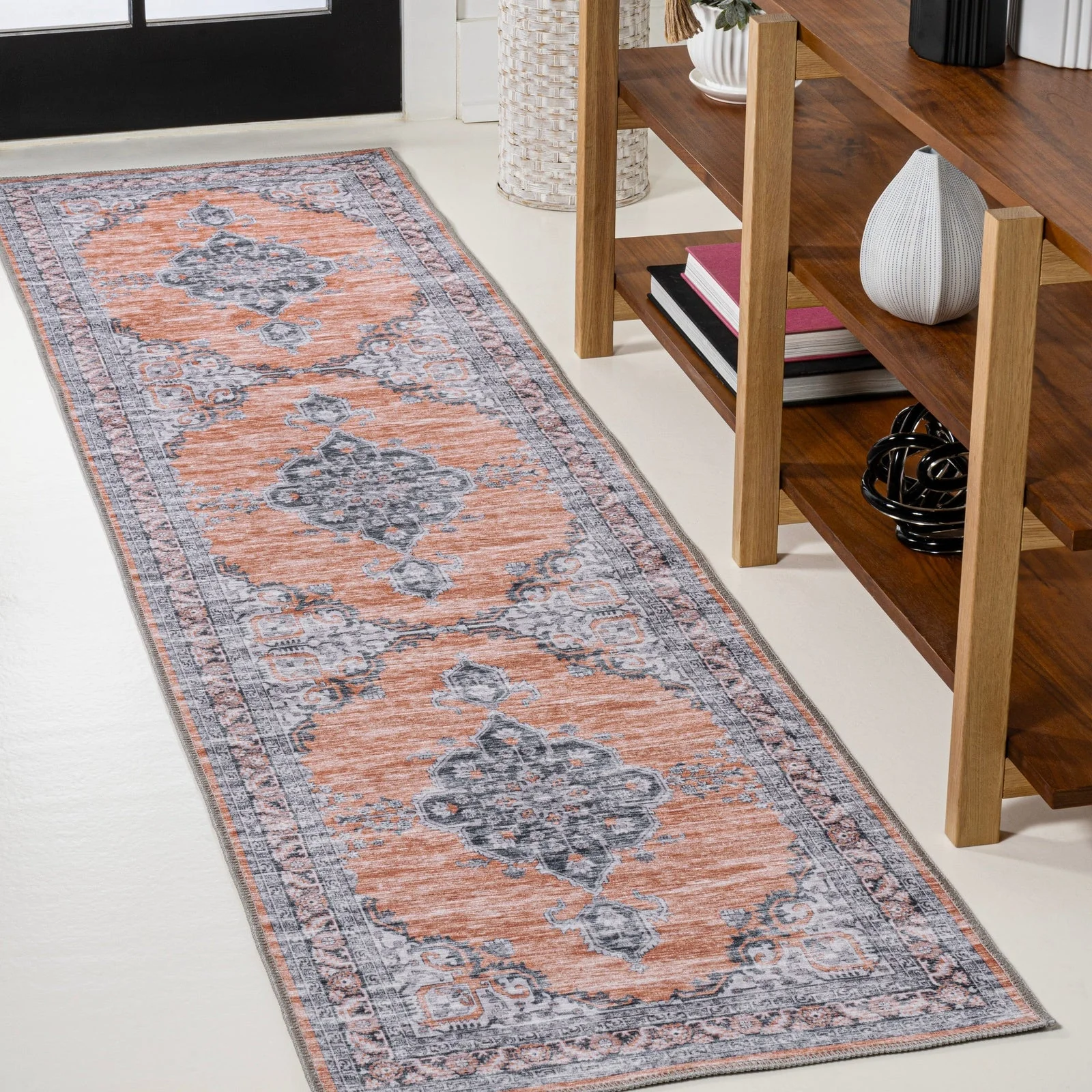 Wincer Chenille Cottage Medallion Machine-Washable Area Rug - Image 44