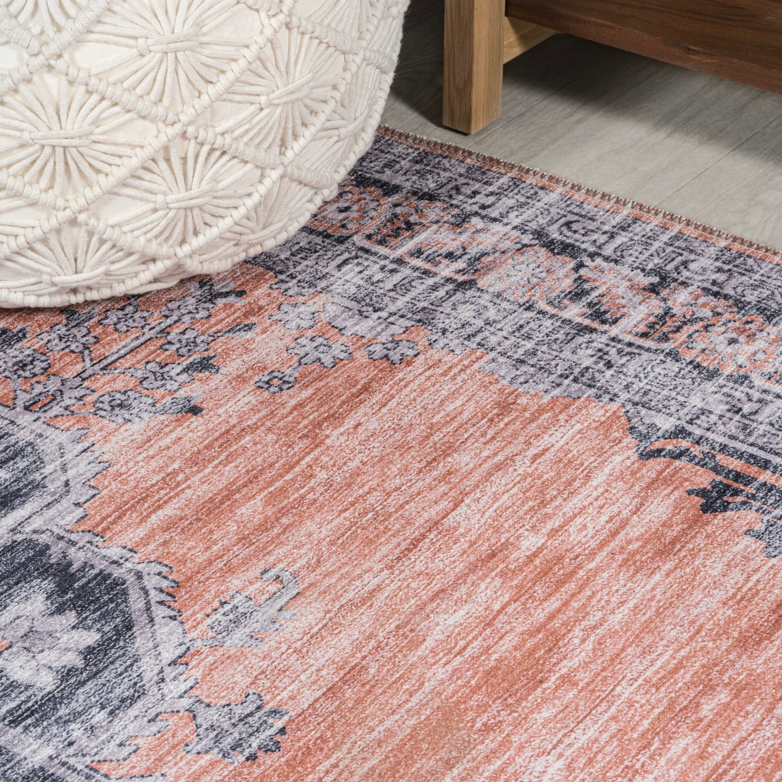 Wincer Chenille Cottage Medallion Machine-Washable Area Rug - Image 45