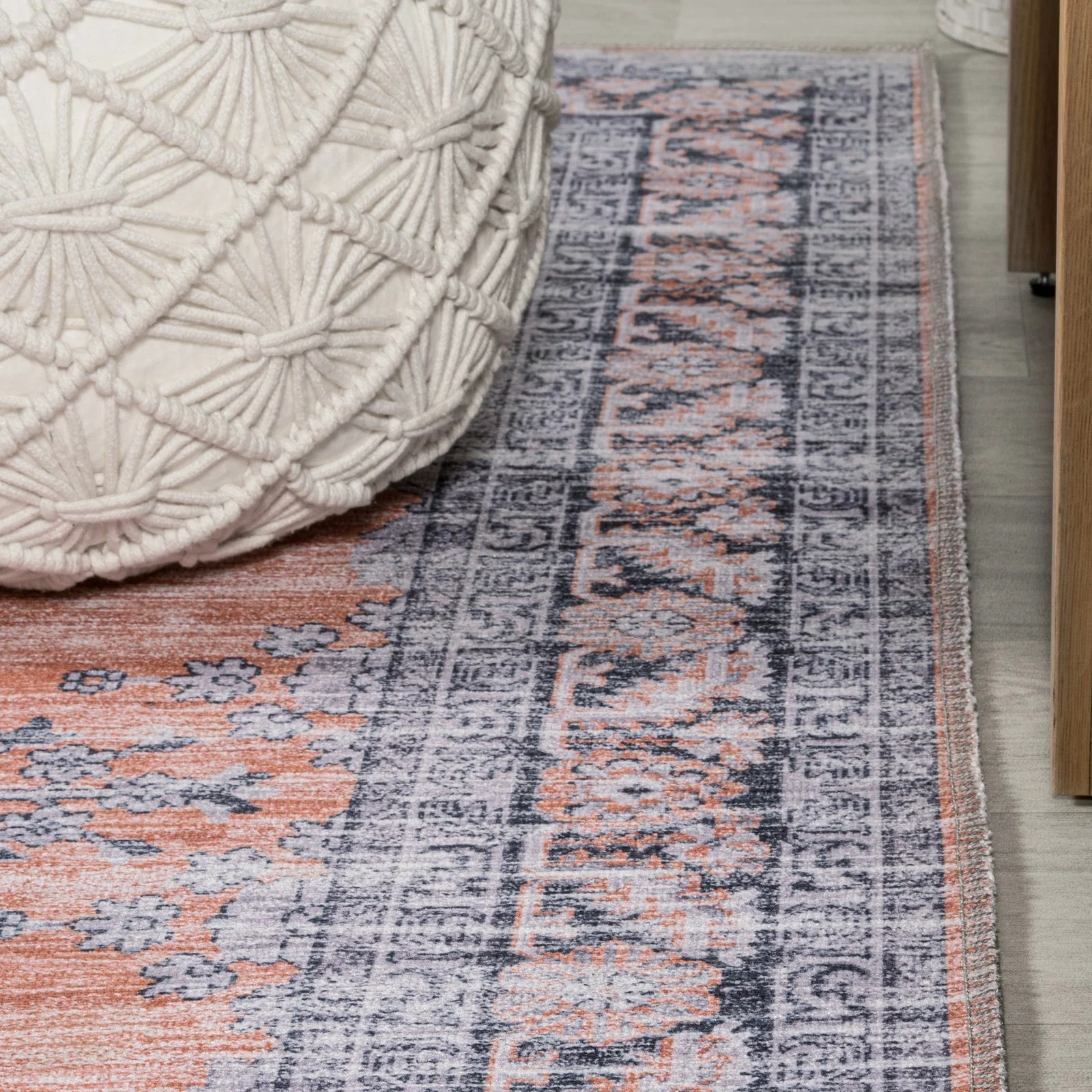 Wincer Chenille Cottage Medallion Machine-Washable Area Rug - Image 47