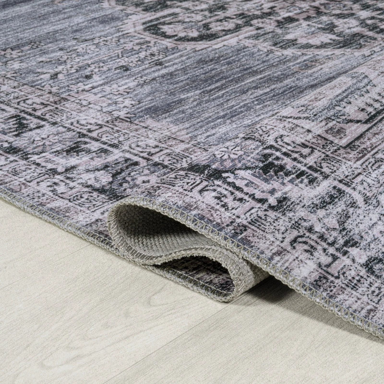 Wincer Chenille Cottage Medallion Machine-Washable Area Rug - Image 6