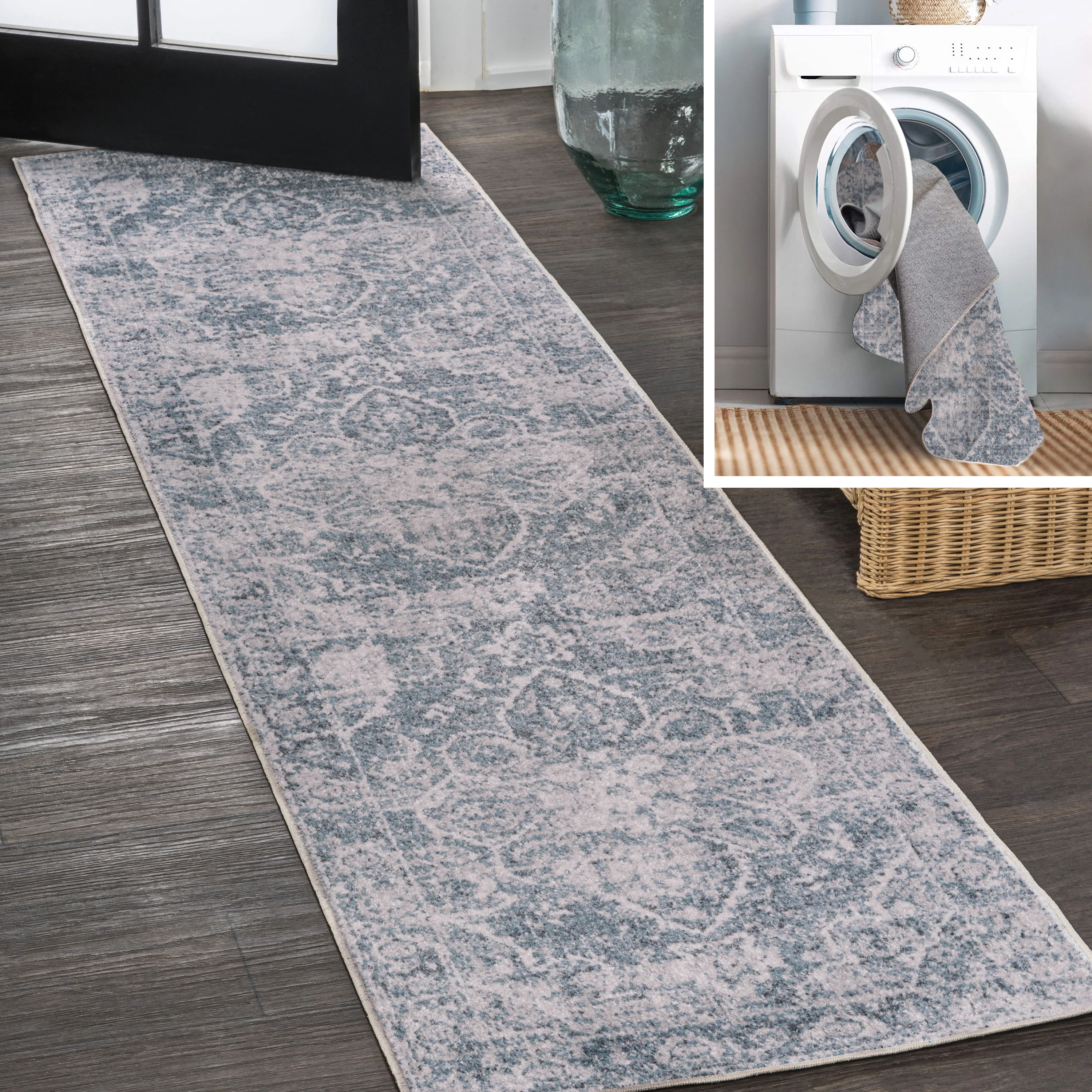 Shaii Global Medallion Low-Pile Machine-Washable Area Rug - Image 34