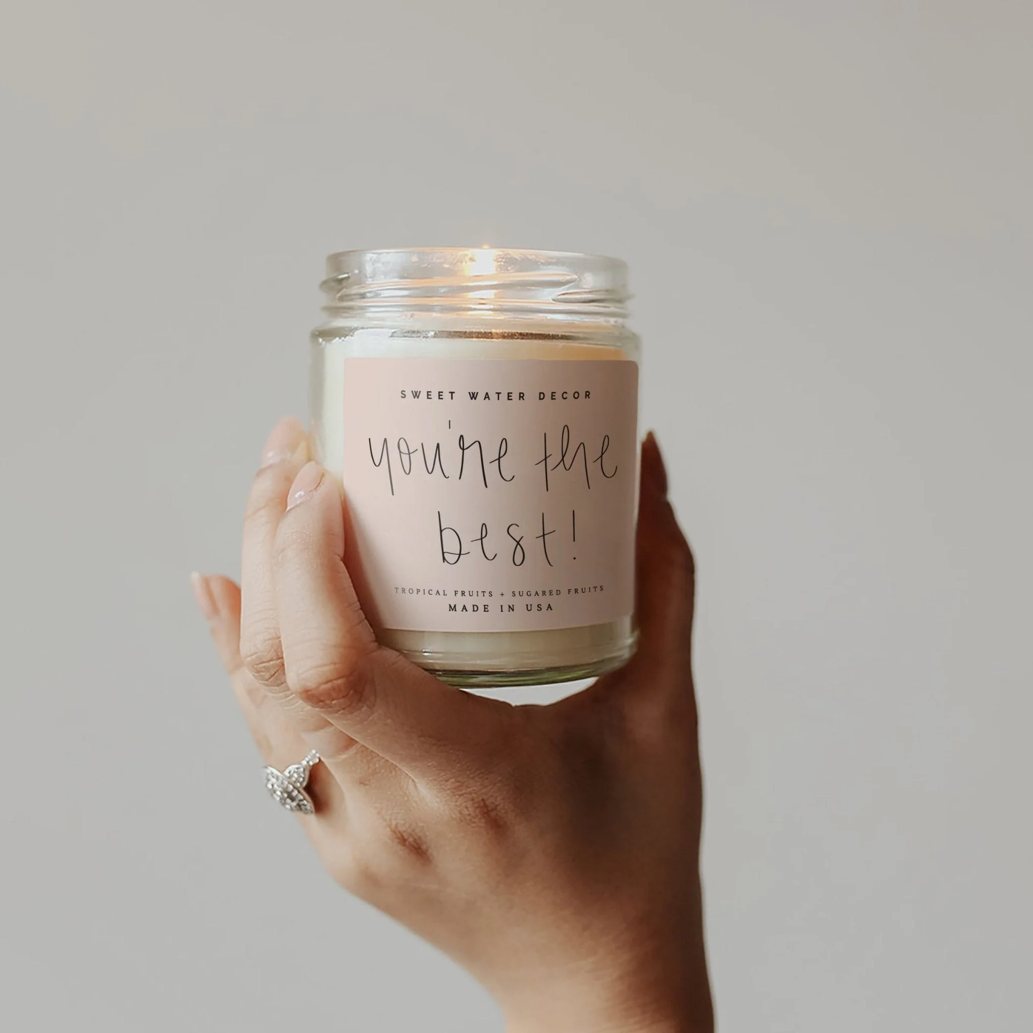 You're The Best! Soy Candle - Clear Jar - 9 oz (Island Air) - Image 2