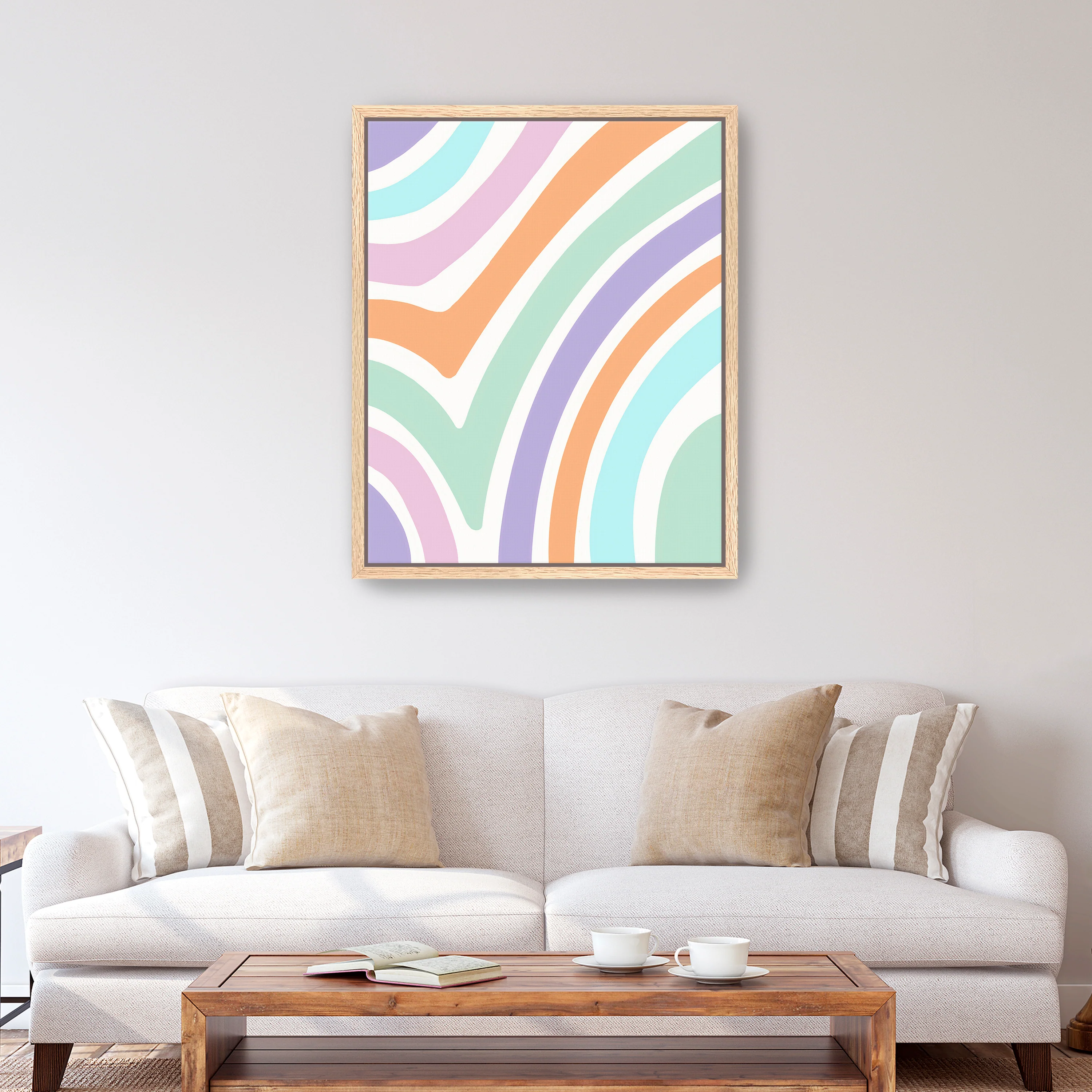 Zebra Pastel Print Canvas Giclee - Image 2