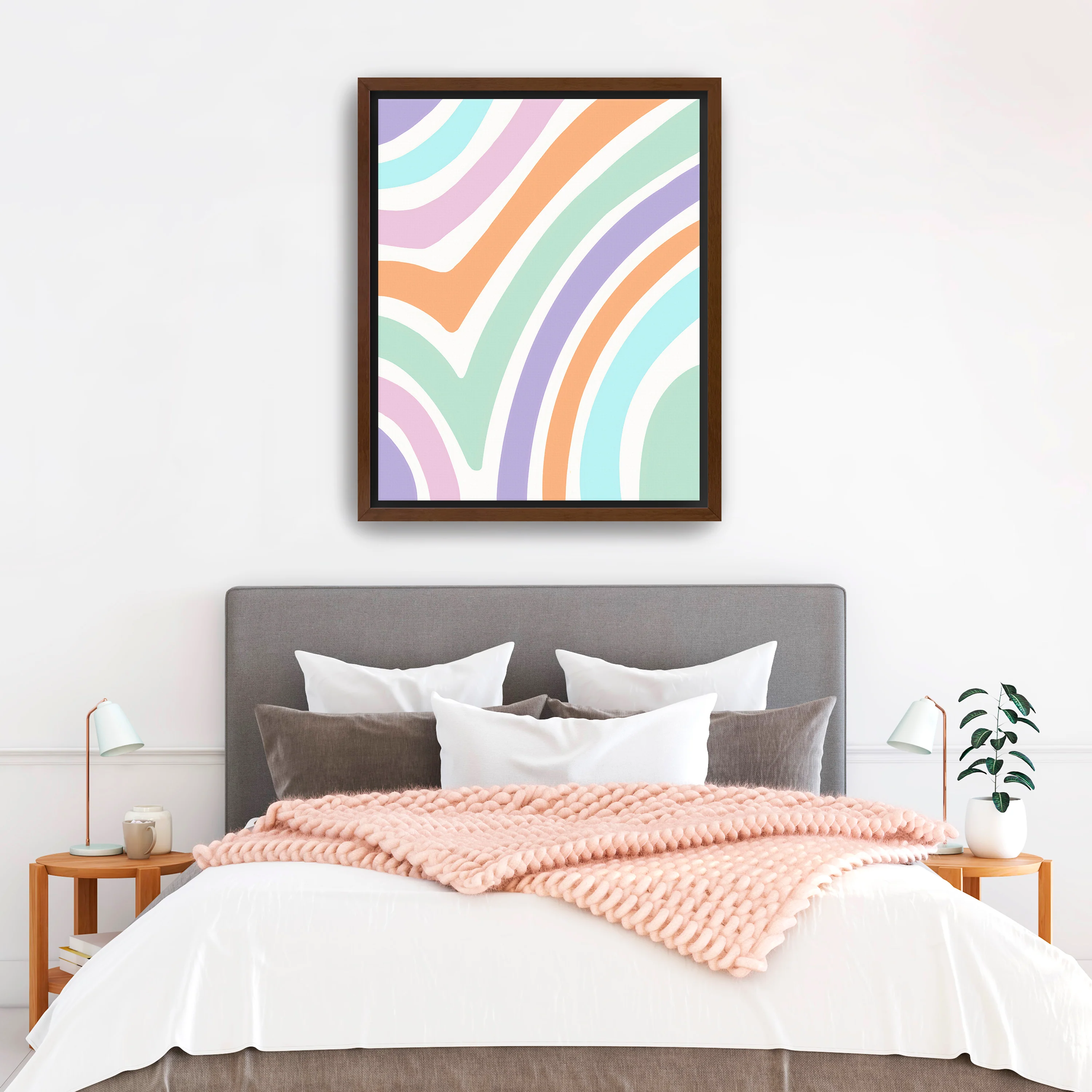 Zebra Pastel Print Canvas Giclee - Image 8