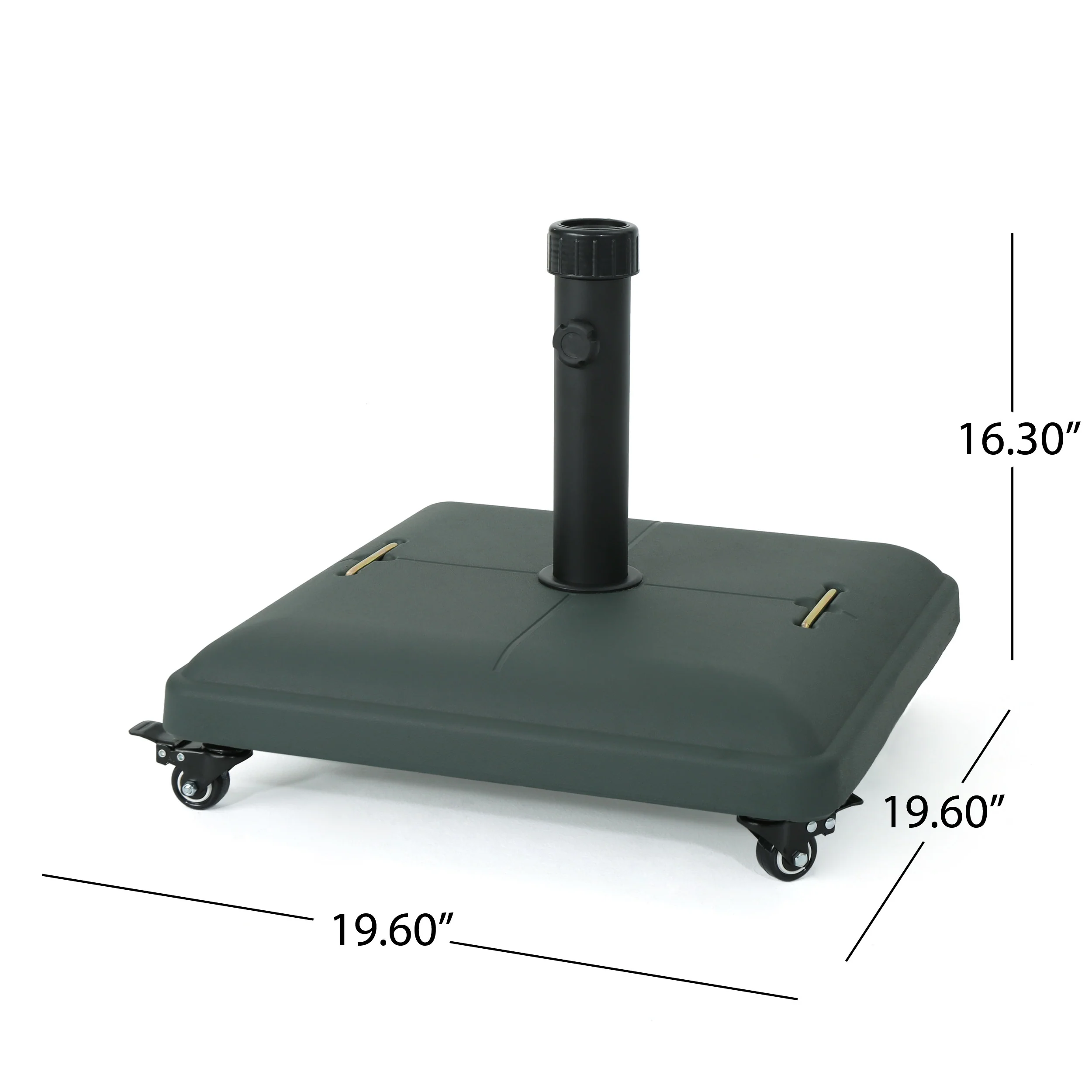 Zeolite Outdoor Square Umbrella Base with Casters and Stainless Steel Pole Handle - Image 20